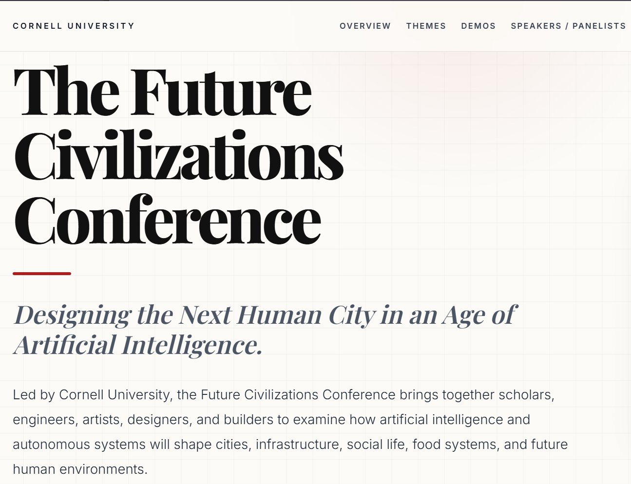 Future Civilisations Conference website homepage